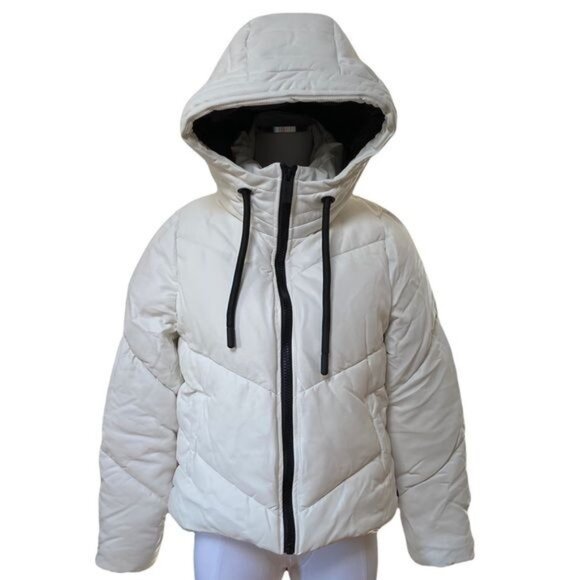 Marc New York Performance Vegan Leather Puffer Jacket Winter White Size Medium - Picture 8 of 17